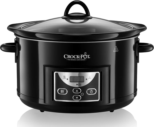 Crock-Pot Schongarer | 4,7 L (Bis Zu 5 Personen) | Programmierbare Zeitschaltuhr | Schwarz [SCCPRC507B]