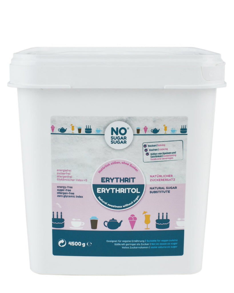 No Sugar, Erythritol natural fără calorii, utilizabil ca înlocuitor de zahăr, 4,5 Kg