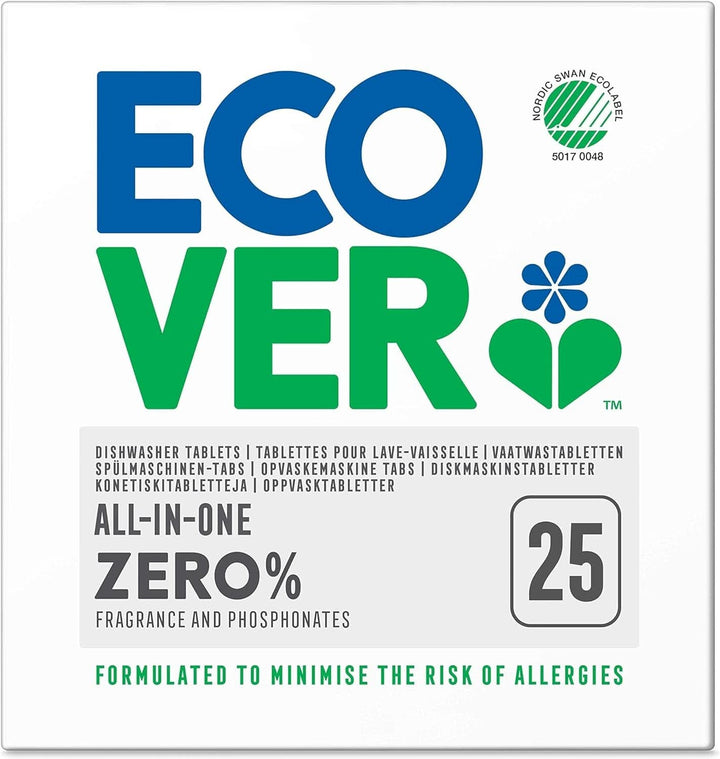 Ecover ZERO All-In-One, capsule pentru masina de spalat vase (25 Tabs/500 grame)