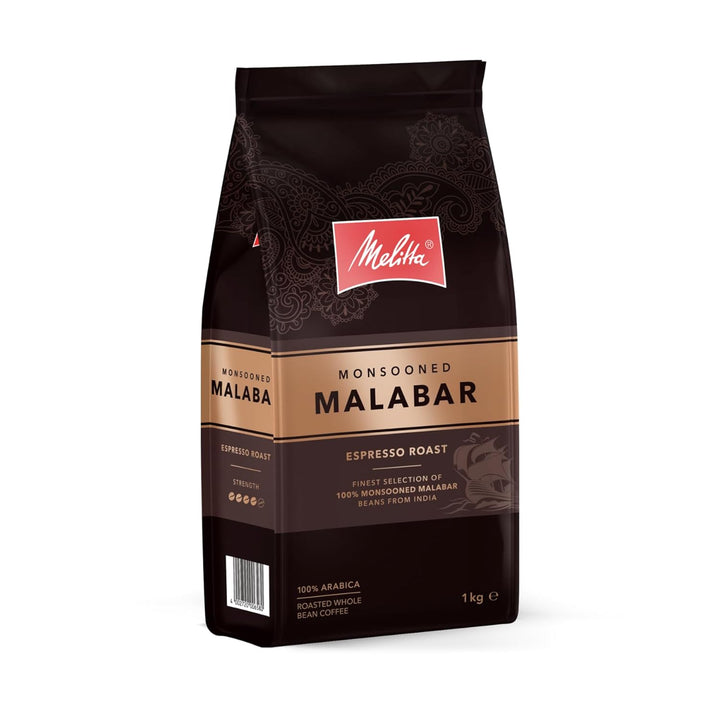 Melitta Monsooned Malabar Raritäten-Kaffee, 1 Kg, Kaffee-Bohnen, Ungemahlen, 100% Arabica Bohnen Aus Indien, Geröstet in Deutschland, Stärke 4