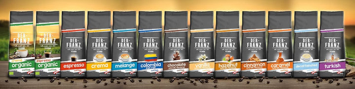 Der-Franz Kaffee, Aromatisiert Mit Karamaell, Intensität3/5, Arabica Und Robusta Kaffeebohnen, 3 X 500 G