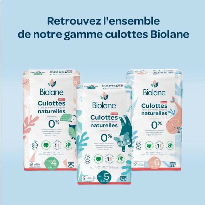 BIOLANE - Windelhöschen – Größe 6 (16 + Kg) – Kein Auslaufen Für 12 Stunden – Pack 1 Monate – 108 Windeln – Umweltfreundlich