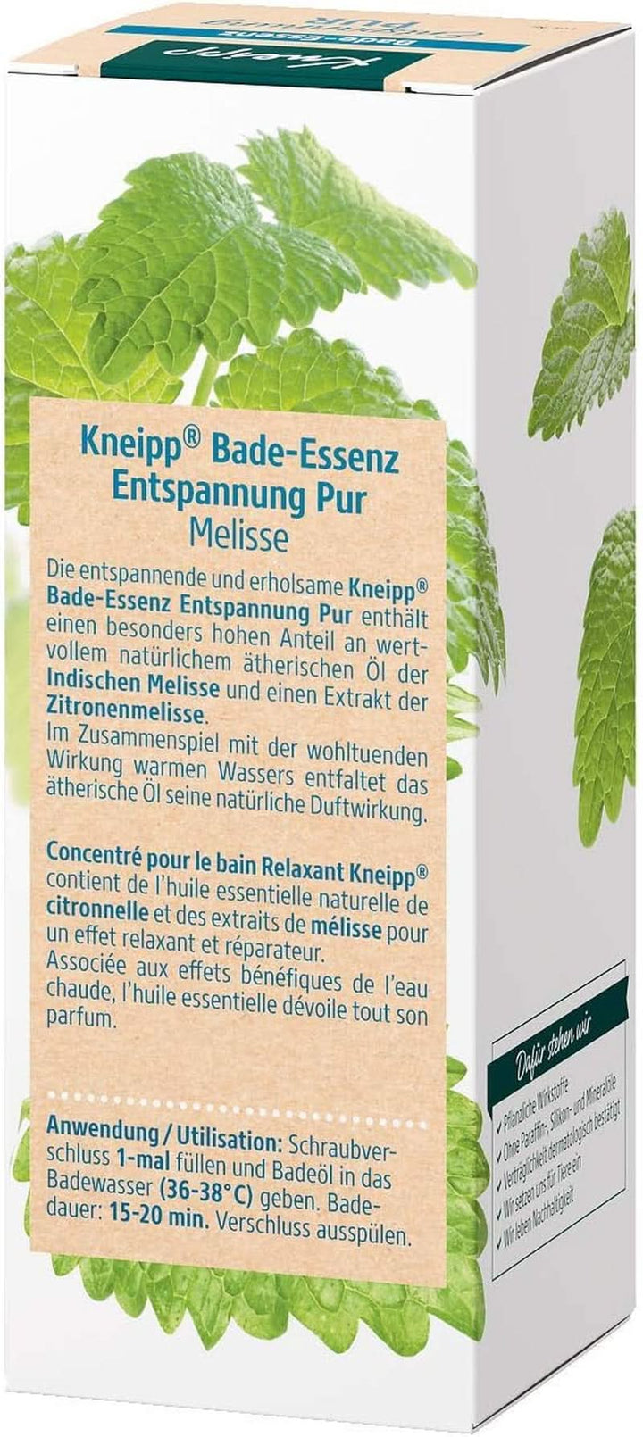 Kneipp Bade, ulei de baie cu ulei esențial natural de melissa indiană și extract de balsam de lămâie, 100 ml