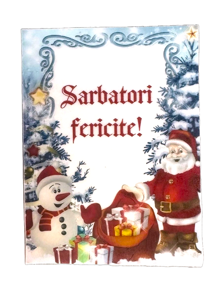 Decoratiune comestibila din zahar - "Sarbatori Fericite!" - Nati Shop 