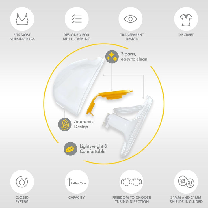 Medela Harmony Manual Breast Pump - Compact Swiss Design Featuring Personalfit Flex Shields and Medela 2-Phase Expression Technology