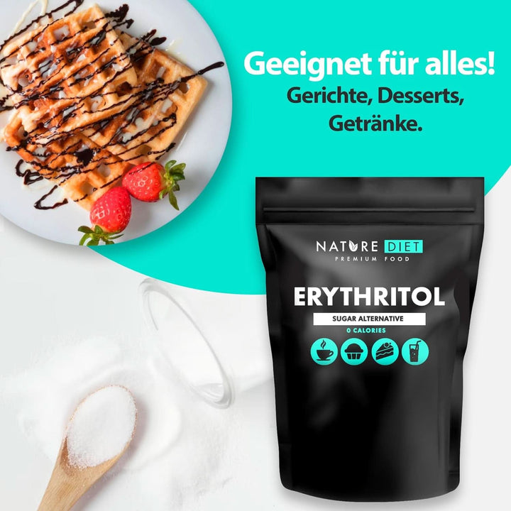 Nature Diet - Eritritol 2 X 1000 G | Îndulcitor natural | Zero calorii | Înlocuitor de zahăr