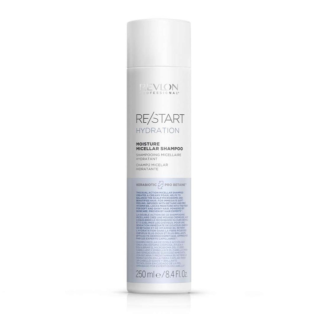 RE/START Hydration Moisture Micellar Shampoo, 250 Ml, Mizellen Shampoo Für Haar & Kopfhaut, Haarshampoo Für Mehr Feuchtigkeit, Cremiger Schaum Für Normales Bis Trockenes Haar, anti Frizz