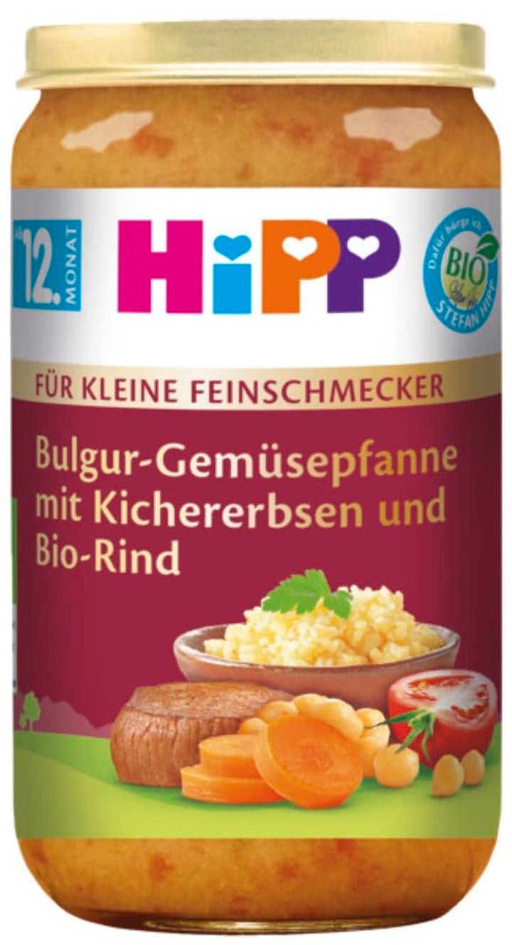 Hipp Bio Für Kleine Feinschmecker Menüs Bulgur-Gemüsepfanne Mit Kichererbsen Und Bio-Rind, 250G, 6Er Pack (6X250G)