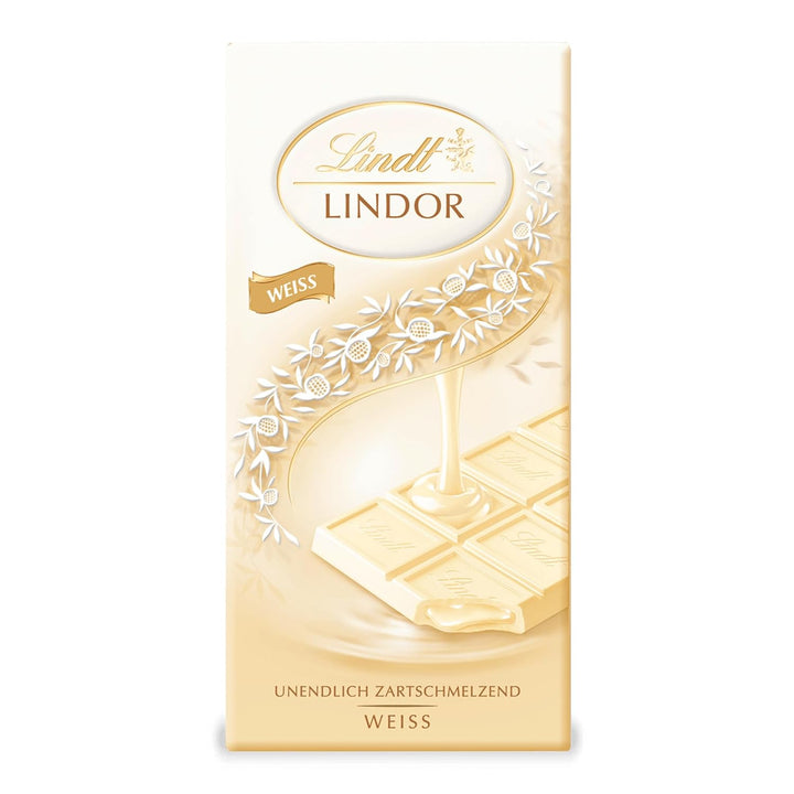 Lindt Schokolade LINDOR Weiß | 100 G Tafel | Weiße Schokolade Mit Einer Unendlich Zartschmelzenden Füllung | Schokoladentafel | Schokoladengeschenk