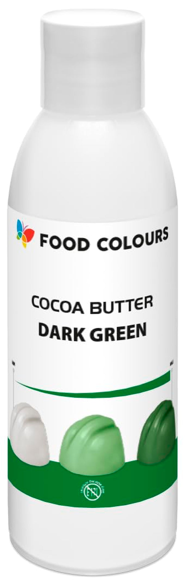 Food Colors Cocoa Butter DARK GREEN 100 G Kakaobutterbasierte Lebensmittelfarbe Für Schokolade, Pralinen, Fette Massen Und Cremes