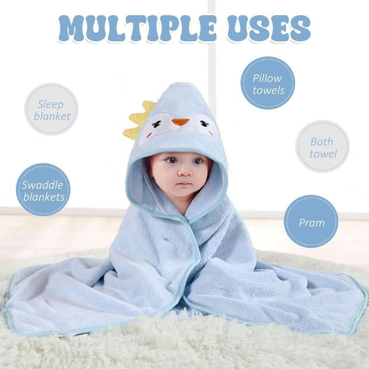 Kapuzenhandtuch Baby Handtucher Neugeborene Babyhandtuch Mit Kapuze Kleinkind Kaputzenhandtücher Baby Badetucher Badehandtuch Baby Bath Towel Newborn Kapuzenbadetuch Bademantel 0-6 Monate-Blau