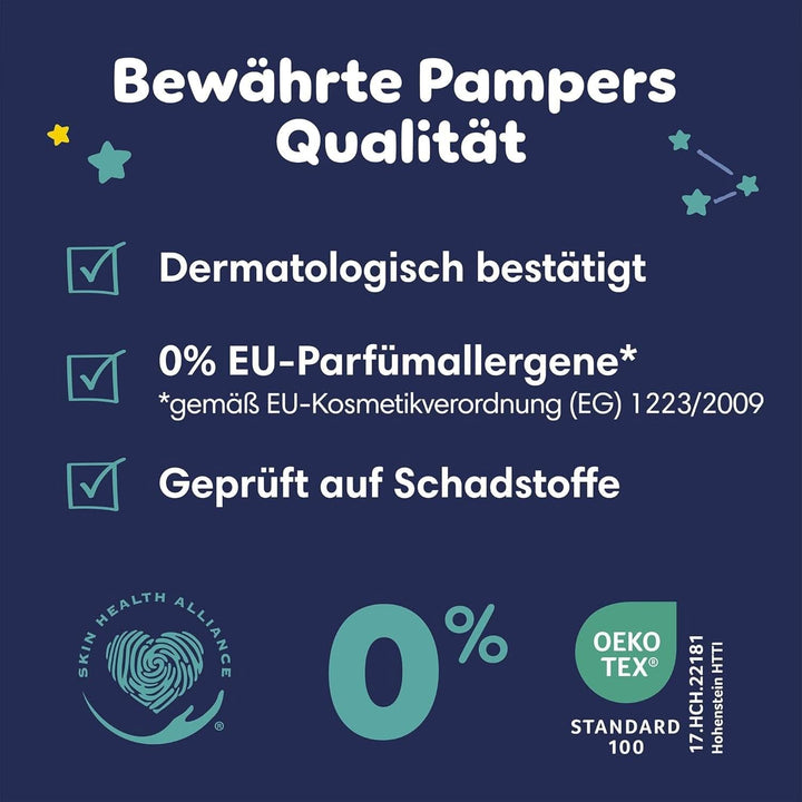 Pampers Night Nappies Pants, pantalonii pentru scutece oferă protecție suplimentară pentru întreaga noapte