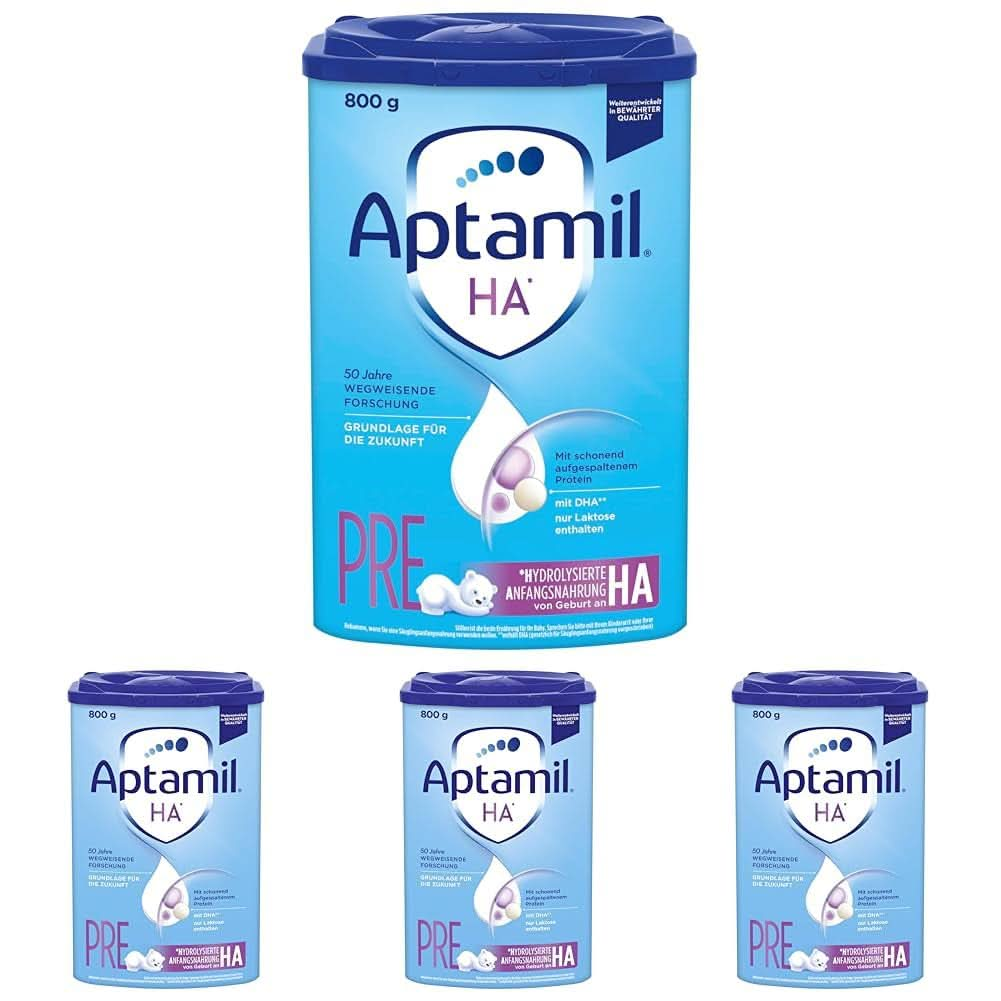 Aptamil HA PRE – Anfangsmilch Von Geburt An, Mit DHA, Nur Laktose, Ohne Palmöl, Babynahrung, Milchpulver, 800 G (1Er Pack)