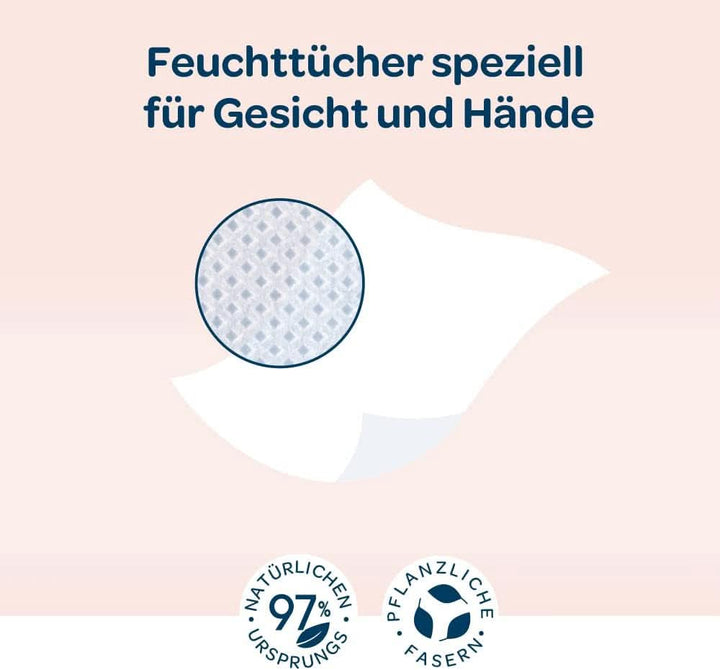 BIOLANE - Baby-Feuchttücher Für Gesicht Und Hände - Packung Mit 12 X 64 (768 Feuchttücher) - Baby-Feuchttücher Ab Der Geburt - Formel Zu 97% Natürlichen Ursprungs - Alkoholfrei - Kein Nachspülen