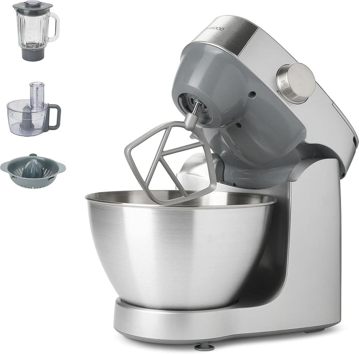 Kenwood Prospero+ KHC29A.R0SI Küchenmaschine, 4,3 L Edelstahlschüssel, Inkl. 10-Teiligem Zubehör-Set Mit Fleischwolf, Glas-Mixer, Zitruspresse, Entsafter Und Mehr, Inkl. Easyweigh Waage, 1000W, Silber