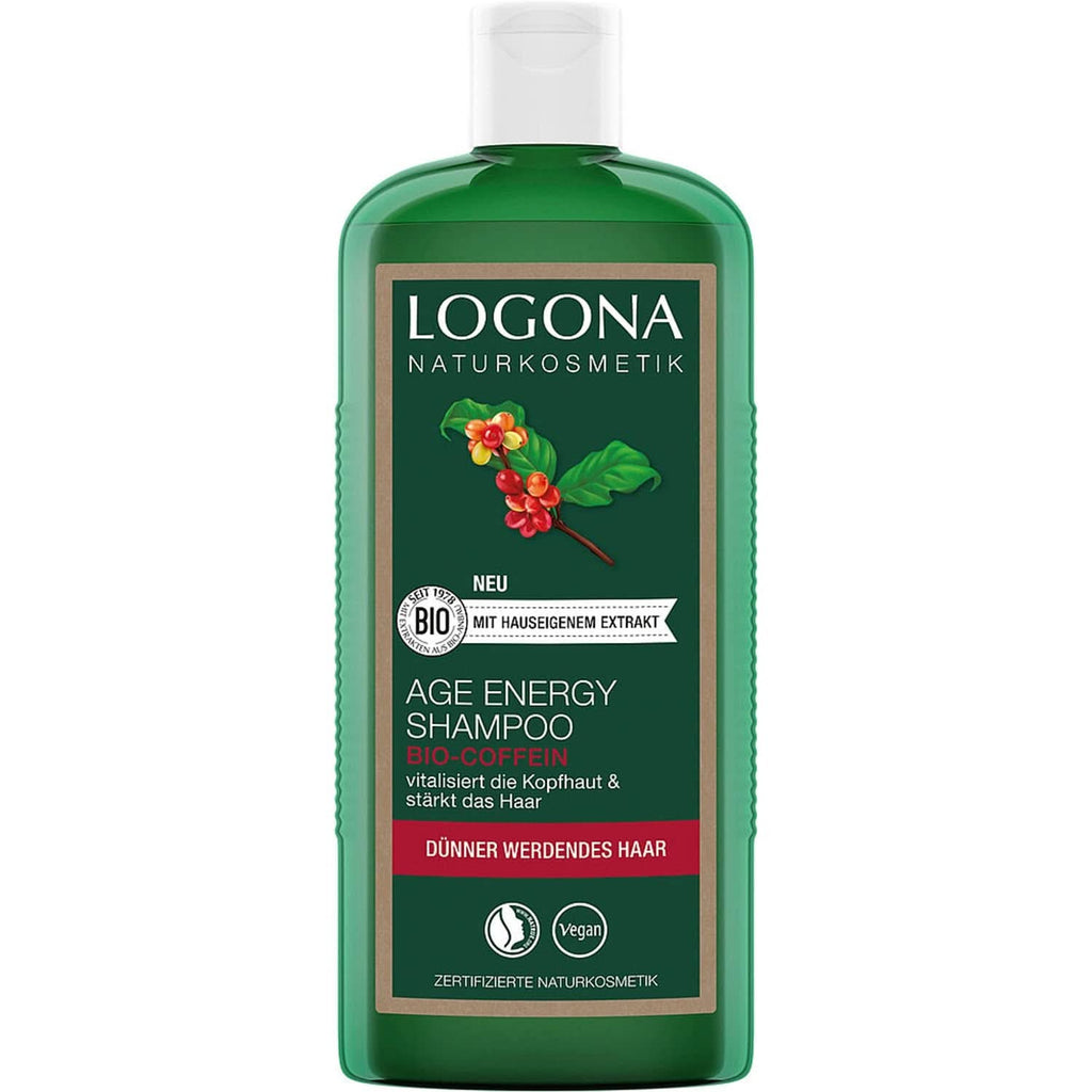 LOGONA Natural Cosmetics, Șampon, formulă vegană din cafeină organică, 250 ml