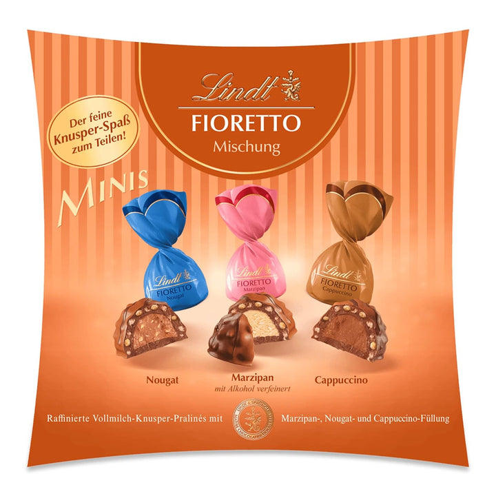 Lindt Schokolade FIORETTO Maxi Zabaione | 138G Geschenkbox | 6 Vollmilch Pralinen, Zabione-Trüffel-Füllung Umhüllt Von Knusprigem Crisp, Alkoholhaltig | Pralinengeschenk | Schokoladengeschenk