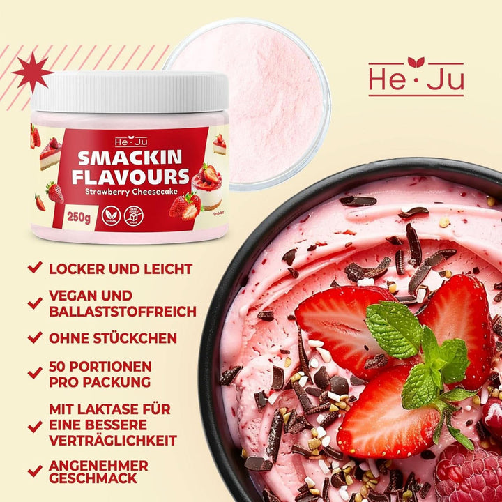 He-Ju, Pudră cu aromă de cheesecake cu capsuni, 250 grame