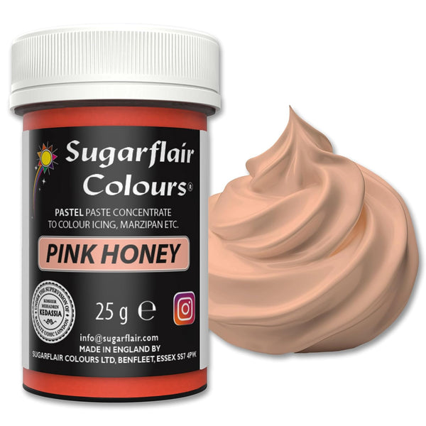 Sugarflair Lebensmittelfarbe Pasta Pastel Pinkes Honig, Pasta Lebensmittel Farbe Für Fondant Und Marzipan, Spectral Concentrated Paste Colours - 25G