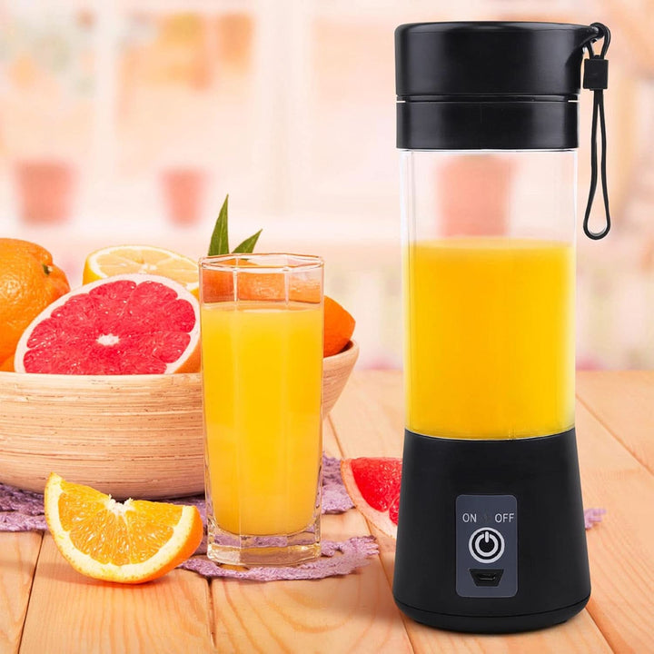 Mixer Smoothie Maker Tragbarer Entsafter: 380Ml Standmixer Persönlicher Shaker Proteinshake Mit 6 Edelstahlmesser Tragbar-Bpa-Freie Mit Usb-Mixbecher Für Shakes,Saftoutdoor,Schwarz