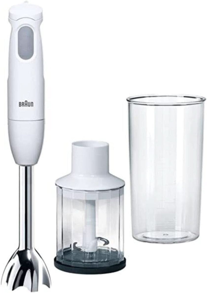 Braun Stabmixer MQ10.001M Multiquick 1 - Extra Leichter Pürierstab Mit Edelstahl-Mixfuß Und Easytwist System, Inkl. 600 Ml Mix- & Messbecher, 450 Watt, Weiß