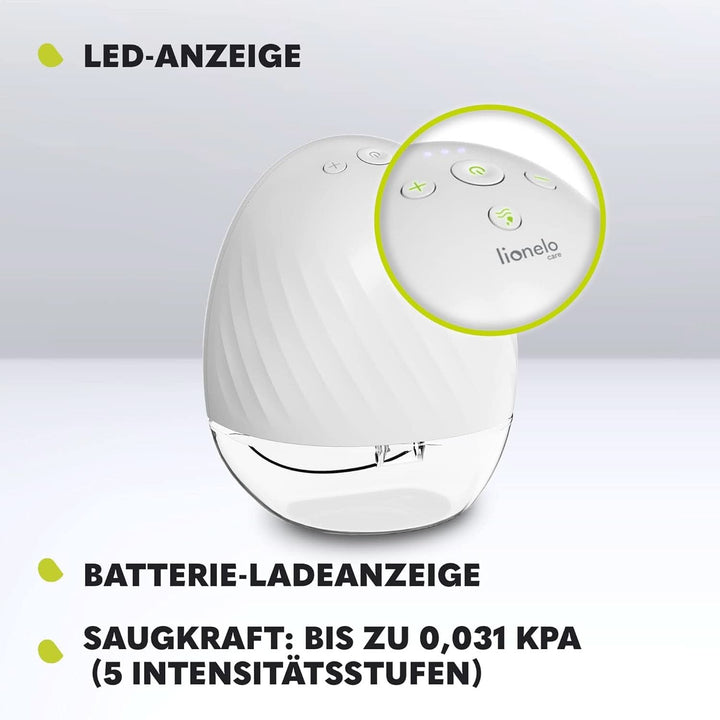 LIONELO Fidi Free Elektrische Milchpumpe 2 Arbeitsmodus Massagemodus 5 Intensitätsstufen 3 Verschiedene Größe Der Trichter Kapazität Von 150 Ml Energiesparend Leiser Betrieb Timer