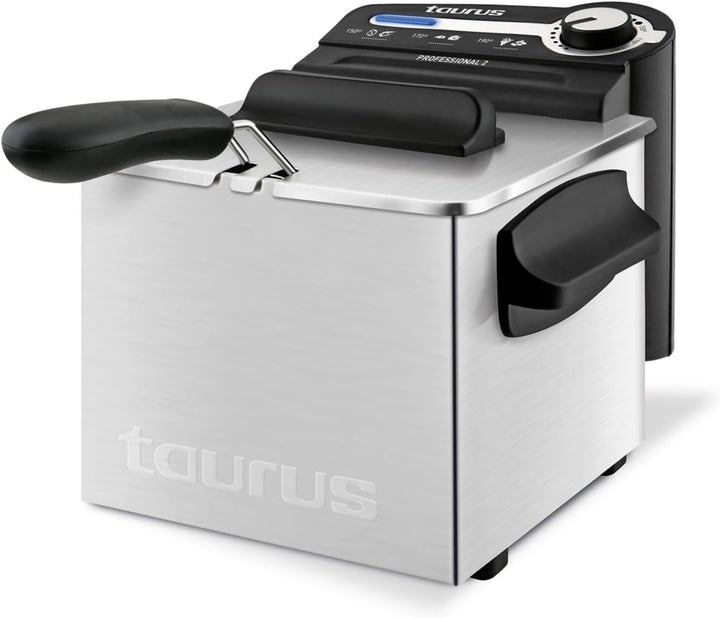 Taurus Professional 2 plus - Fritteuse | 2 Liter | 1700 W | 18/8 Edelstahl | Leistunsstark | Öl