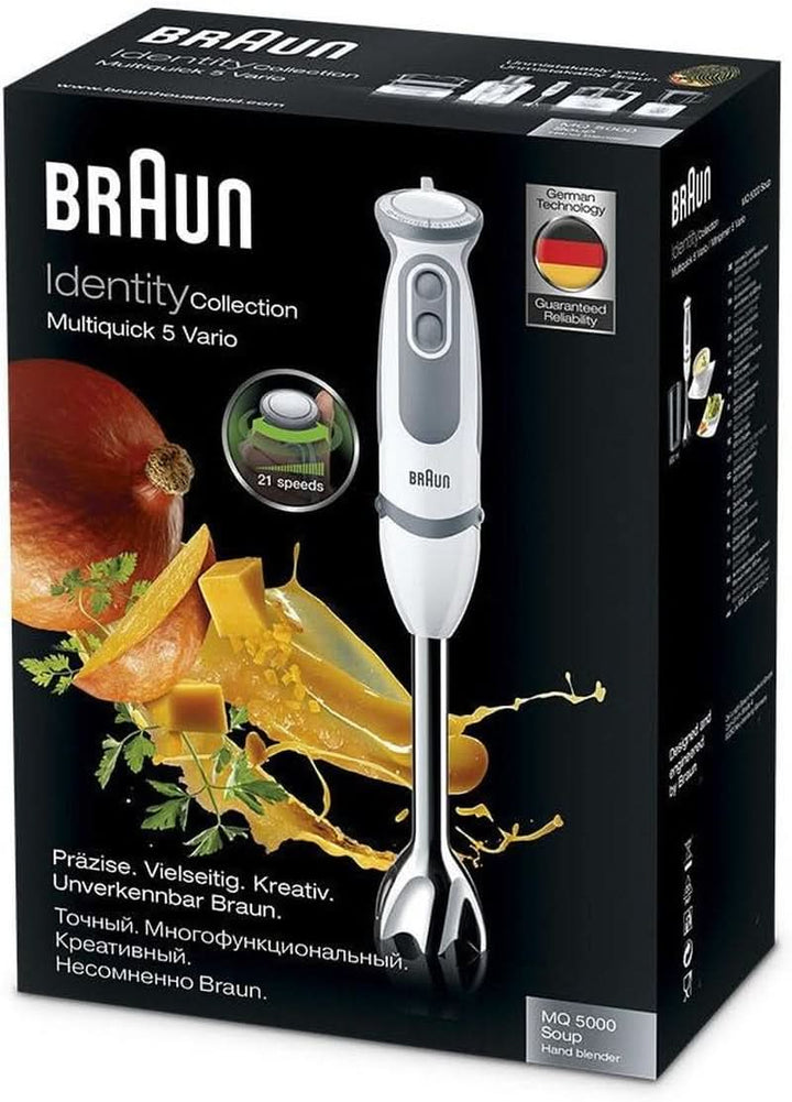 Braun Multiquick 5 Vario MQ 5000 Stabmixer | 750 W | Easyclick System | Powerbell Technologie | 21 Geschwindigkeitsstufen | Mixen Und Pürieren