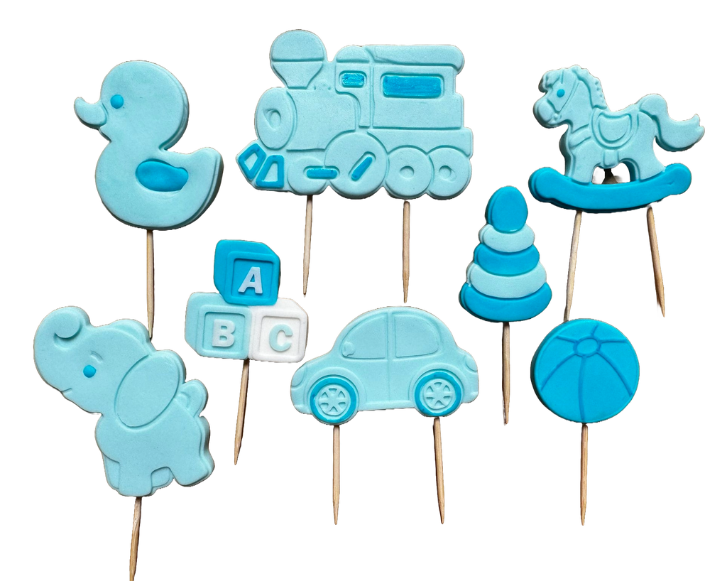 Lot de 8 décorations comestibles en sucre, Jouets