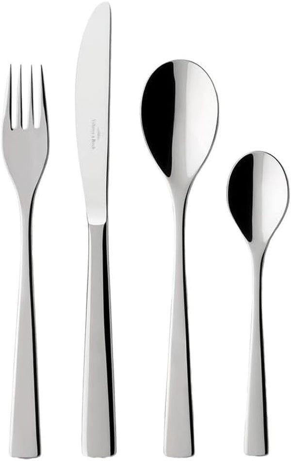 Villeroy Und Boch Modern Line Tafelbesteck-Set Für Bis Zu 6 Personen, 24-Teilig, Edelstahl