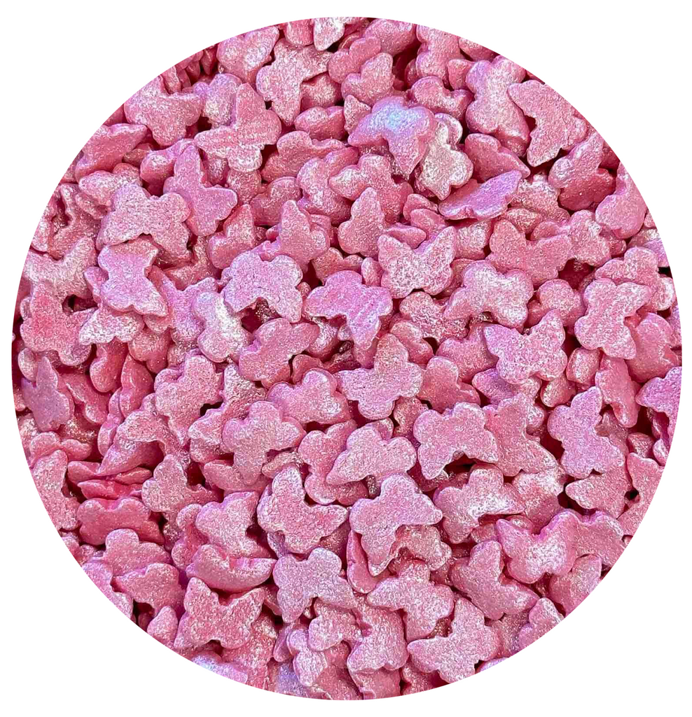 Pink butterfly sprinkles, 100g