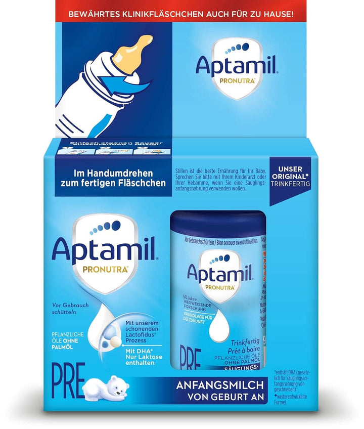 Aptamil Pronutra PRE – Anfangsmilch Von Geburt An, Mit DHA, Nur Laktose, Ohne Palmöl, Babynahrung, Milchpulver, 1X 800 G