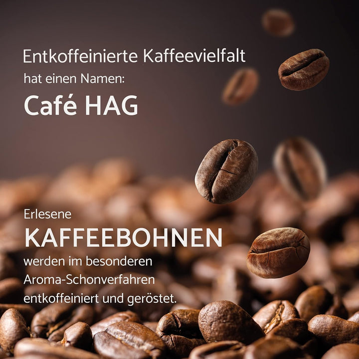 Café HAG Klassisch Mild Café Crema, 500G Ganze Kaffeebohnen Entkoffeiniert, Intensität 4/5, Für Den Professionellen Gebrauch