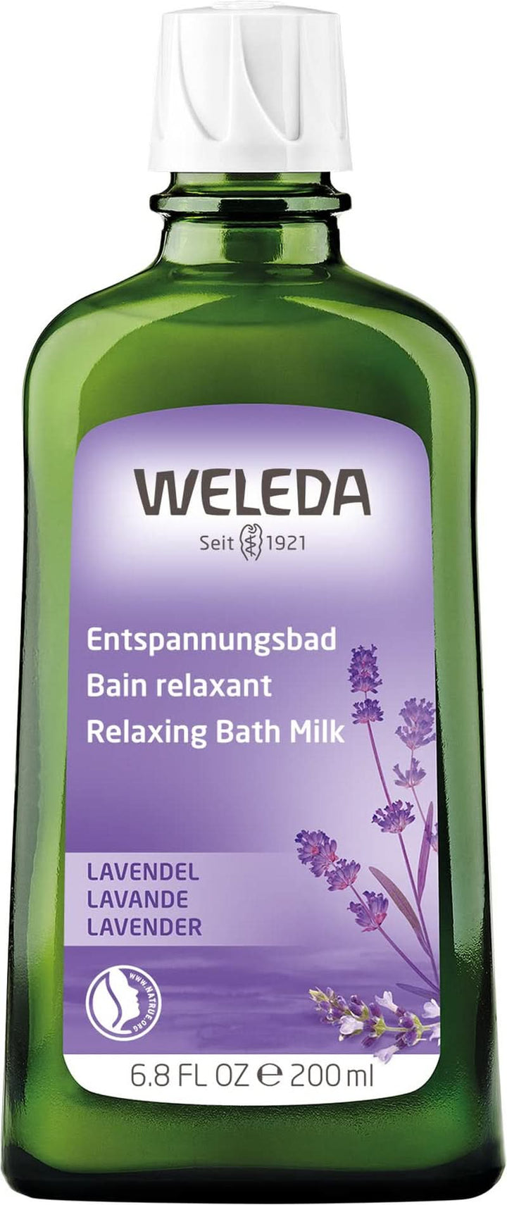 WELEDA BIO, baie de sănătate cu cosmetice naturale cu ulei de lavandă reală pentru a calma simțurile și pentru un somn bun, 200 ml