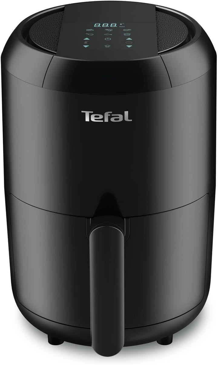 Tefal EY3018 Easy Fry Compact Heißluftfritteuse|1,6L|6 Kochprogramme|Digitales Display|Timer|Gesund Ohne Fett/Öl|Knusprige Pommes|Hot Air Fryer Für 1-2 Personen|1400W|25X25X35Cm,Schwarz