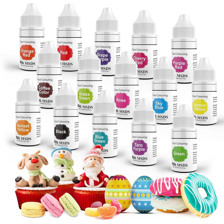 Coloranti alimentari, lichizi, recipiente de 10 ml, diverse seturi