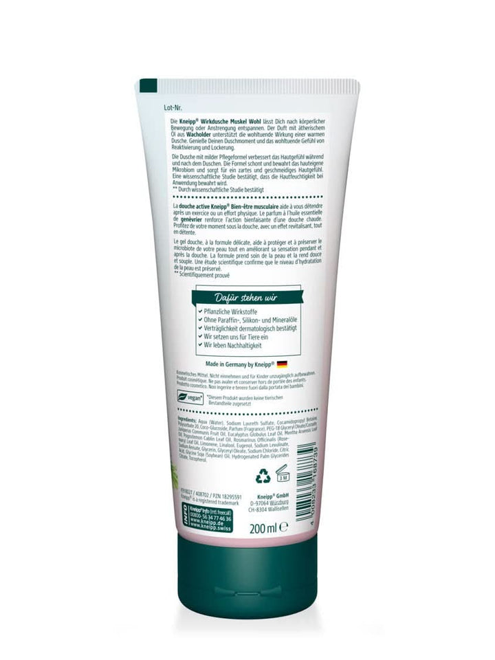 Kneipp, Gel de duș reactivant și relaxant cu ulei esențial de ienupăr - ideal după exerciții fizice și efort, 200 ml