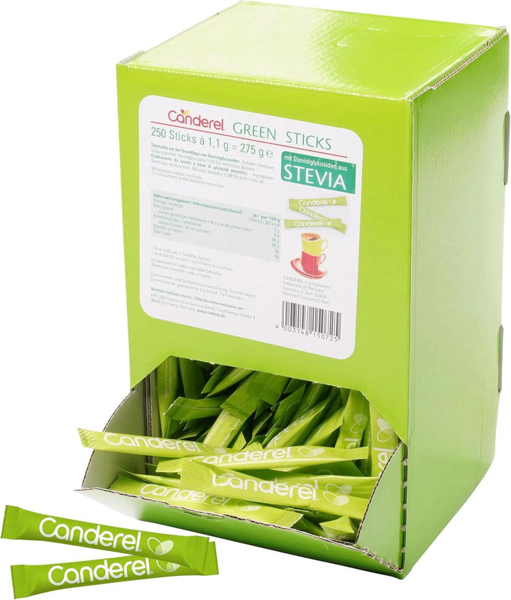 Hellma Canderel Green Stevia Sticks, 250 pliculete stevia, 1,1 grame pliculetul