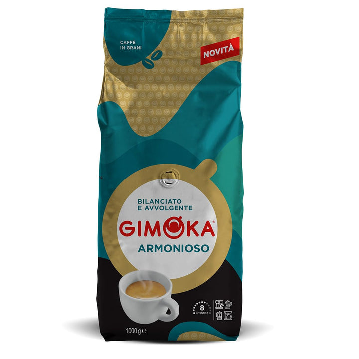 Gimoka – Kaffeebohnen – 1 Kg – Gran Bar Mischung – Intensität 12 – Hergestellt in Italien – 1Kg Packung