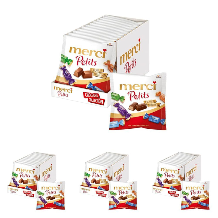 Merci Petits Chocolate Collection – 1 X 1000G – Mix Aus Nicht Gefüllten Und Gefüllten Schokoladen-Spezialitäten in Praktischer Runddose