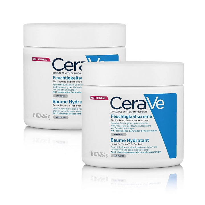 Cerave, Cremă hidratantă pentru corp și față pentru pielea uscată, cu hialuron și 3 ceramide esențiale, 454 g