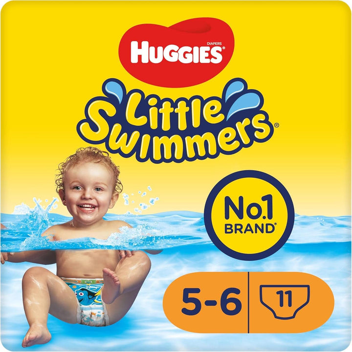 Huggies Little Swimmers Scutece de baie de unică folosință pentru bebeluși și copii, mărimea 5-6 (12-18 kg), 11 scutece de baie, unisex