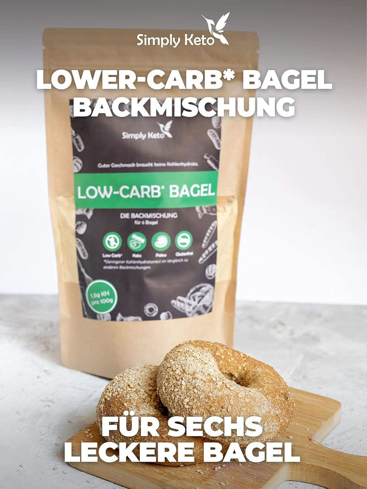 Simply Keto Lower Carb* Bagel Baking Mix pentru Lower Carb* și dieta ketogenică - fără lactoză și gluten - 335 grame