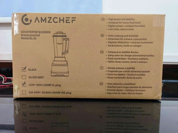 Blender AMZCHEF, 8 meniuri inteligente și 10 viteze, ecran tactil LCD