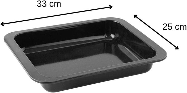 Zenker Ofenbackform (33 X 5 X 25 Cm) SPECIAL COOKING, Rechteckige Auflaufform Mit Emaille-Versiegelung, Backform Mit Extra Hohem Rand (Farbe: Schwarz), Menge: 1 Stück