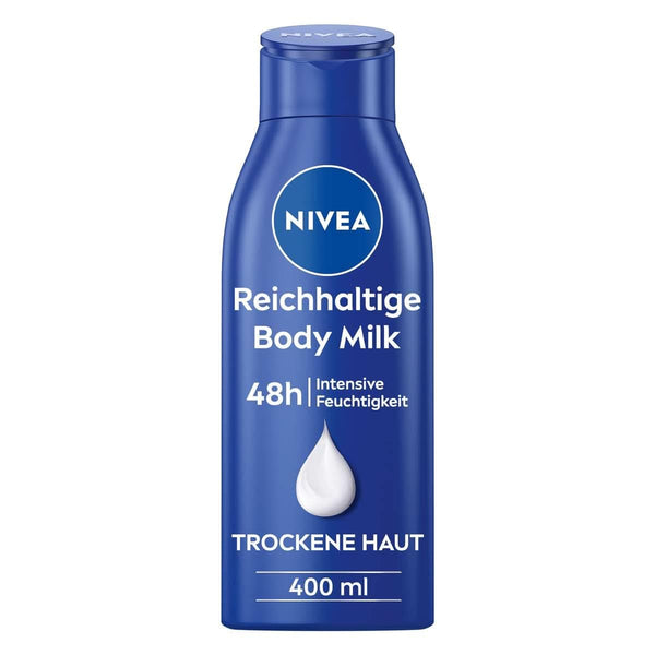 NIVEA Rich Body Milk, cremă de corp hrănitoare intensivă cu ulei de migdale, 400 ml