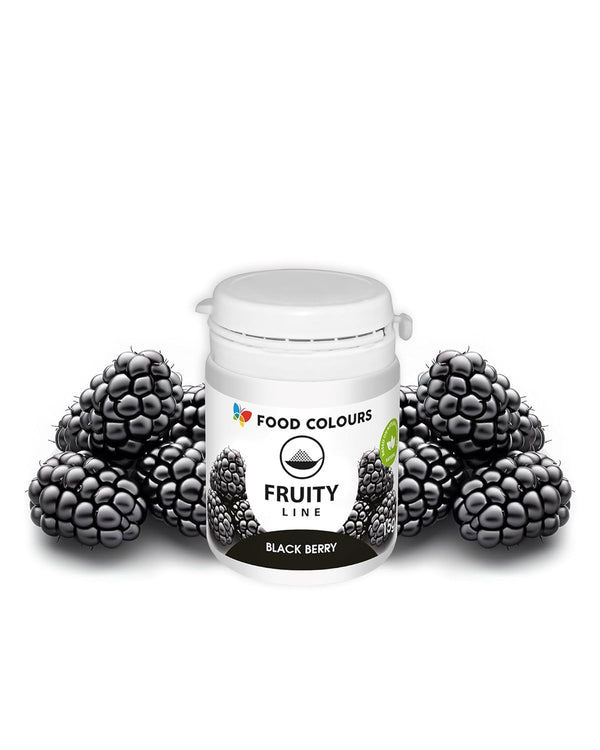 Natürliches Farbstoffpulver Fruity Line BLACKBERRY 15G Natürliches Färbepulver Für Cremes, Zuckerguss, Biskuitteig Lebensmittelfarbstoff in Pulverform Für Getränke, Gelees