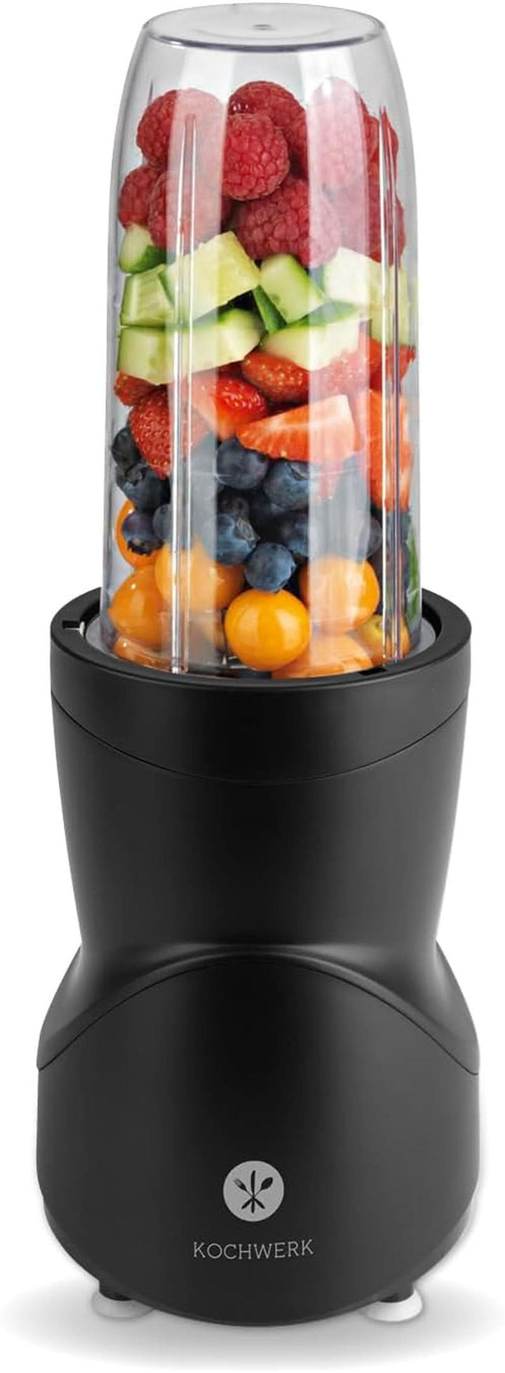 Smoothie Maker 12-Tlg | To-Go Deckel & 4 Mixbehälter | Für Obst, Gemüse & Nüsse | Mit Ice-Crush Funktion | Mini-Standmixer Zum Mixen, Rühren, Zerkleinern, Mahlen, Hacken & Pürieren | Bpa-Frei