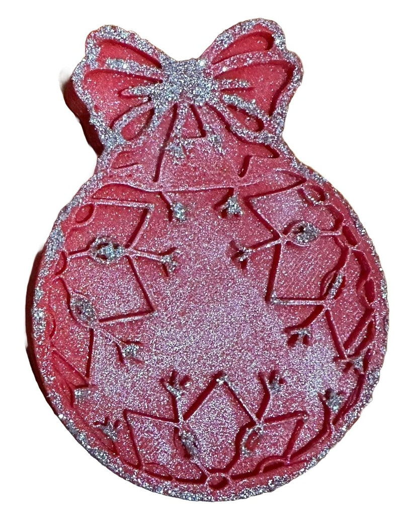 Decoratiune comestibila din zahar, Glob de brad, rosu - Nati Shop
