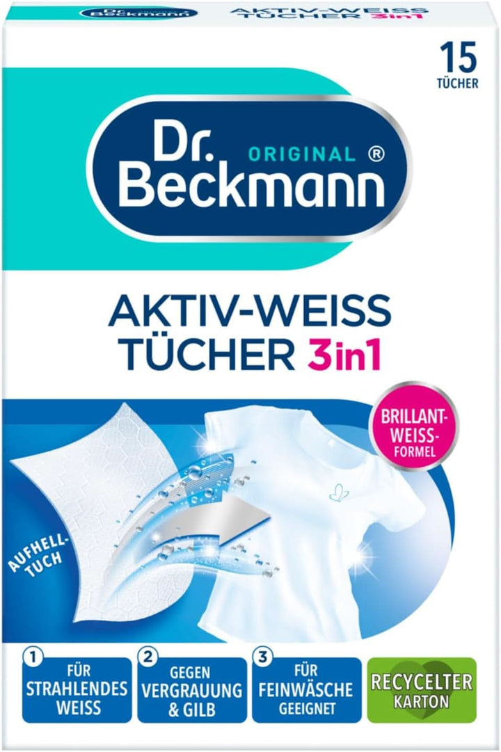 Șervețele Dr. Beckmann Fest, Active-White, 15 șervețele